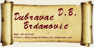 Dubravac Brdanović vizit kartica